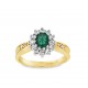 Pre Owned 18ct Emerald and Diamond Cluster Ring ZB877